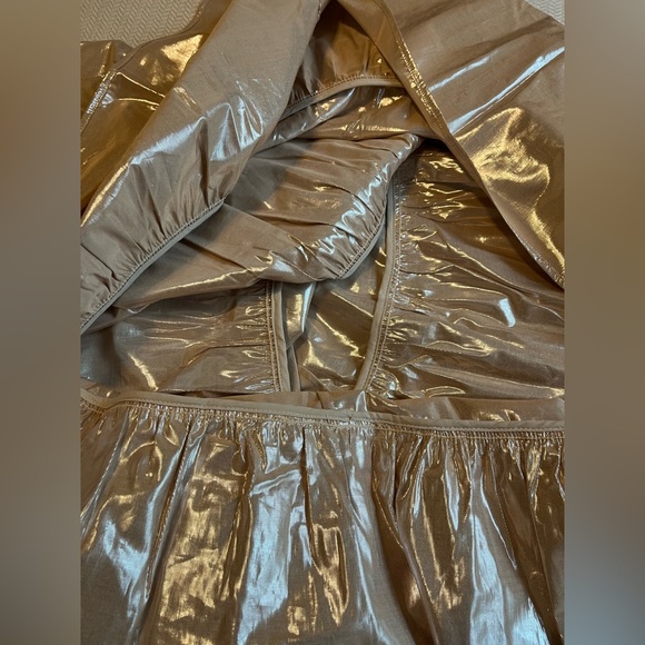 Metallic Tie -Back  Tiered Maxi Dress S Petite - Picture 8 of 10